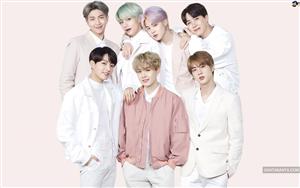 BTS stars in all white outfit except one